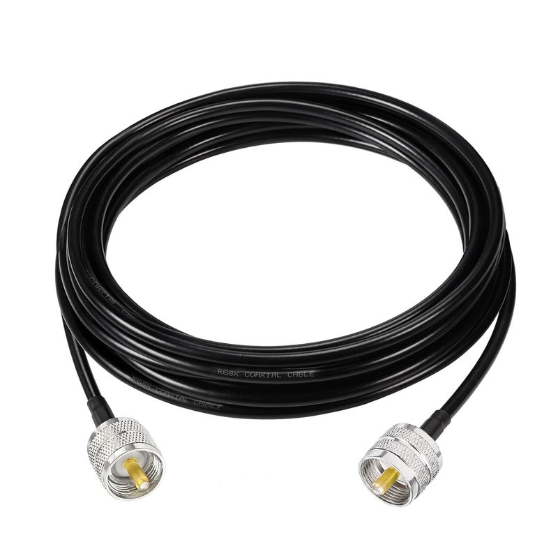 Superbat CB Coax Cable 18ft PL259 UHF Male to Male Low Loss RG8x Coaxial Cable Jumper 50 Ohm for CB HAM Radio Antenna Position Coaxial Switch Dummy Load SWR Meter - Image 1